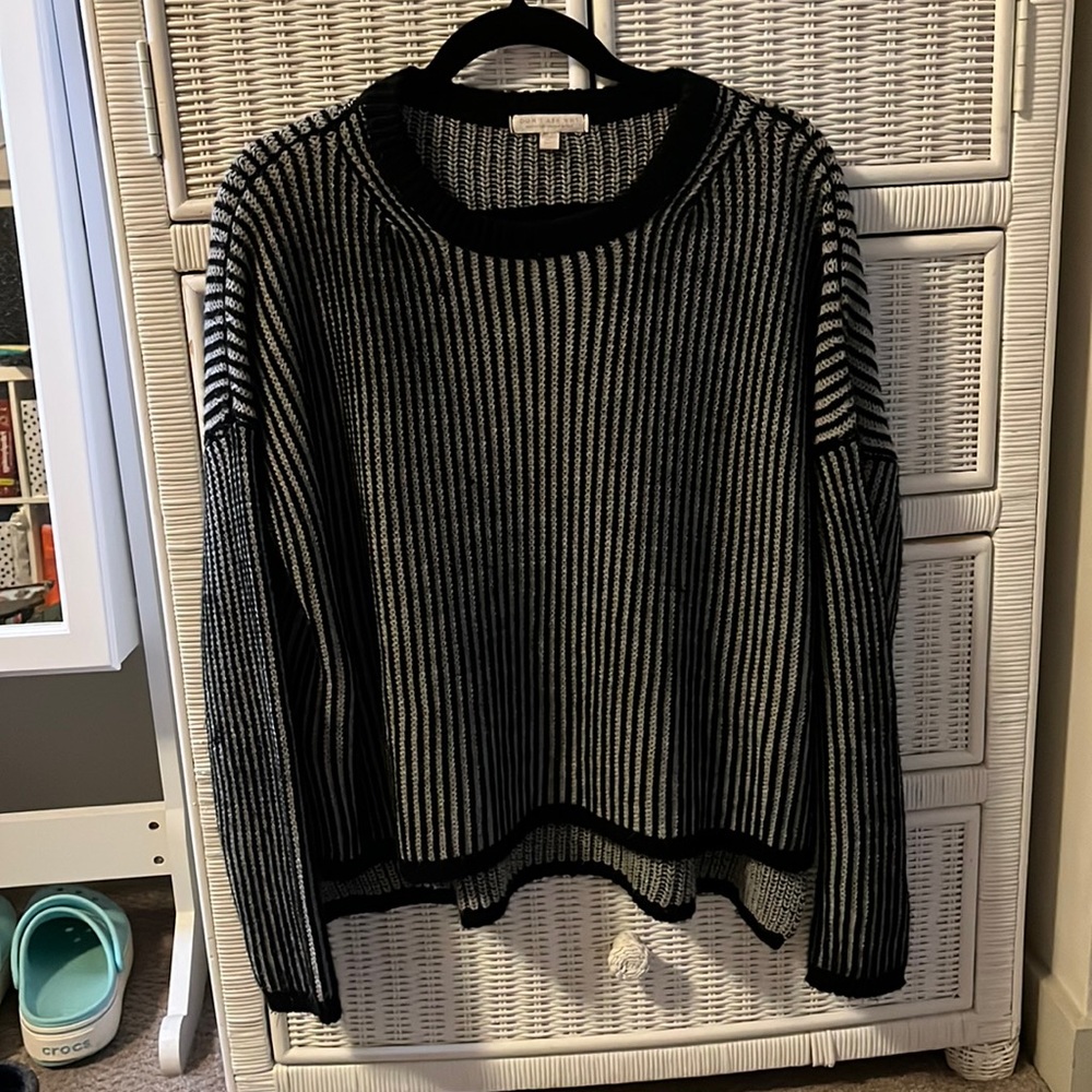 Good used condition, Don’t Ask Why black & grey striped sweater, one size